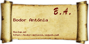 Bodor Antónia névjegykártya
